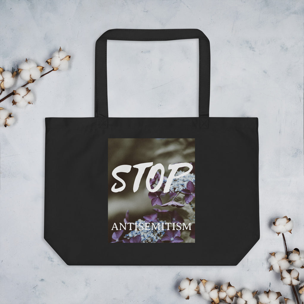 Flower Power | Antisemitism | Large Organic Tote Bag Jouparty
