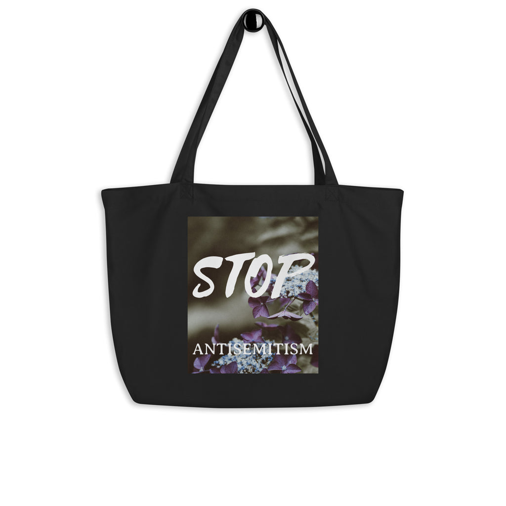 Flower Power | Antisemitism | Large Organic Tote Bag Jouparty