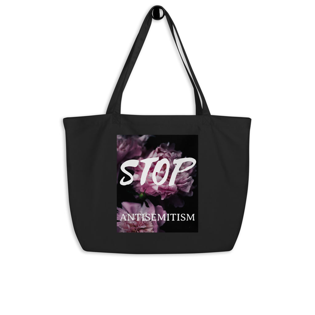 Flower Power | Antisemitism | Large Organic Tote Bag Jouparty