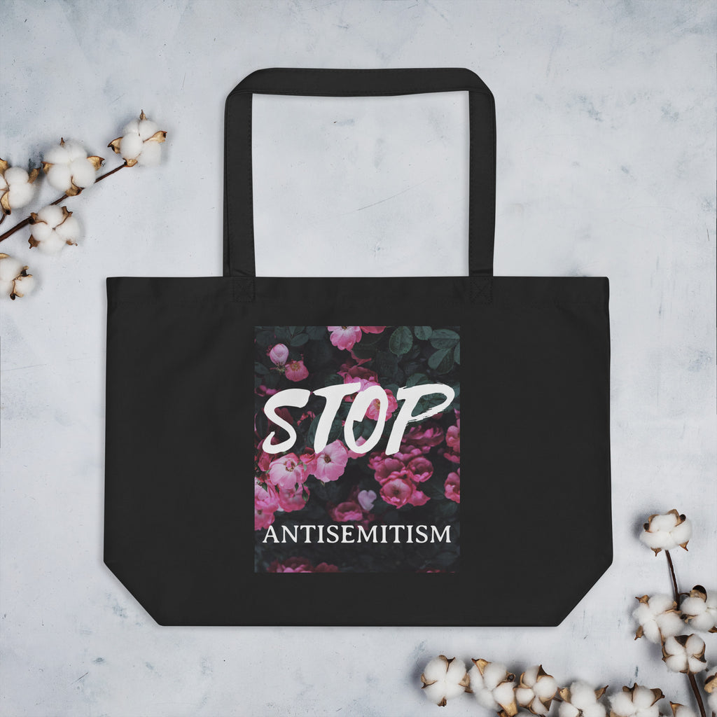 Flower Power | Antisemitism | Large Organic Tote Bag Jouparty