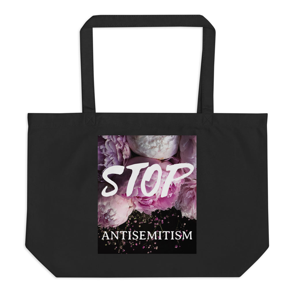 Flower Power | Antisemitism | Large Organic Tote Bag Jouparty