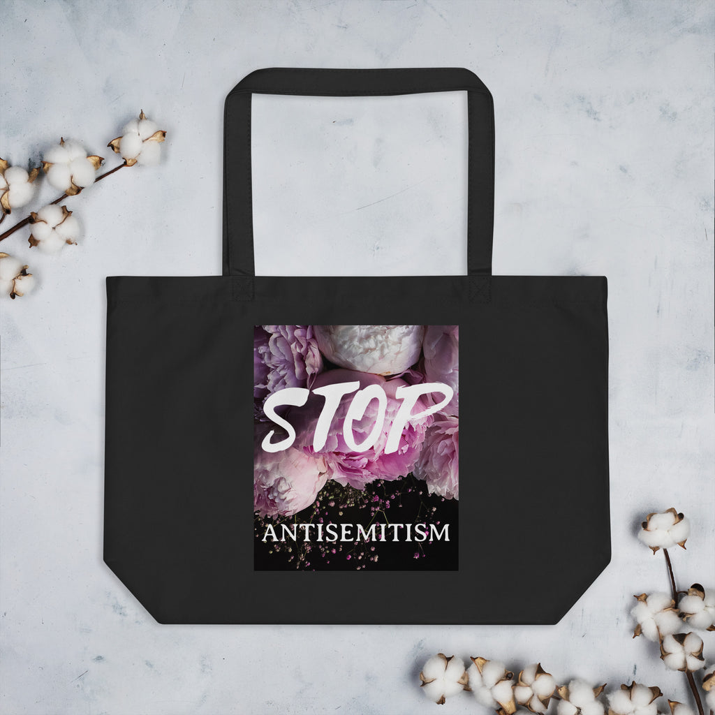 Flower Power | Antisemitism | Large Organic Tote Bag Jouparty