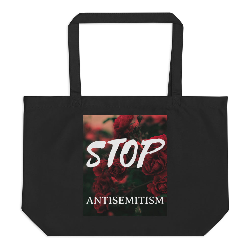 Flower Power | Antisemitism | Large Organic Tote Bag Jouparty