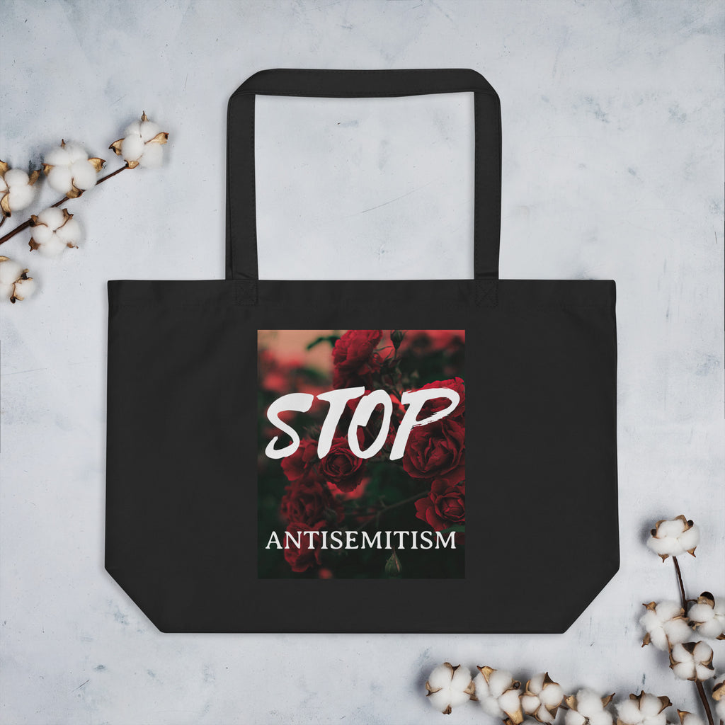 Flower Power | Antisemitism | Large Organic Tote Bag Jouparty
