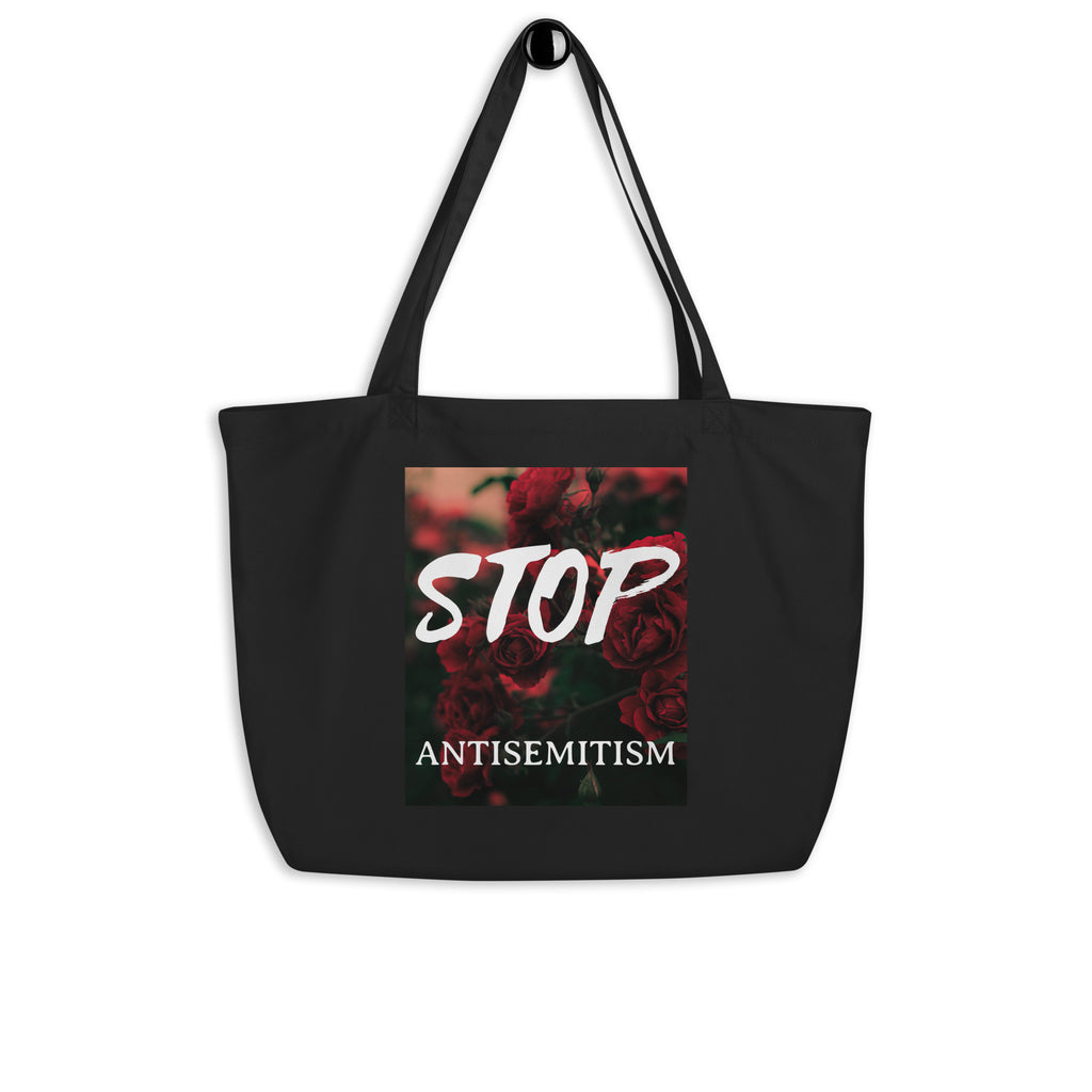 Flower Power | Antisemitism | Large Organic Tote Bag Jouparty