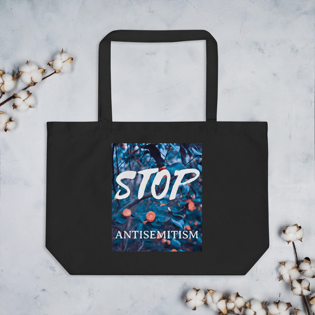 Flower Power | Antisemitism | Large Organic Tote Bag Jouparty