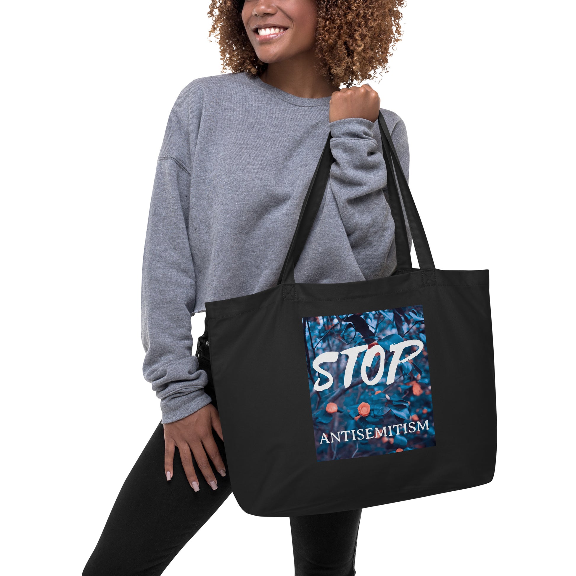 Flower Power | Antisemitism | Large Organic Tote Bag Jouparty