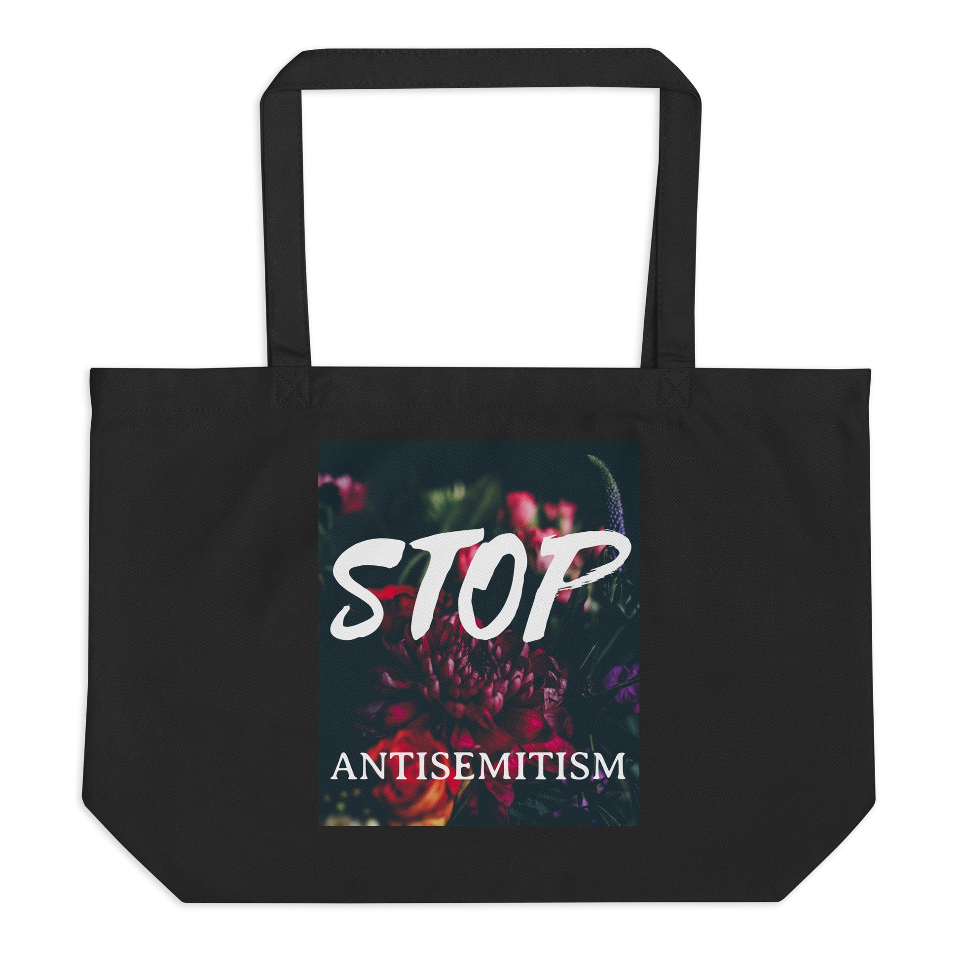Flower Power | Antisemitism | Large Organic Tote Bag