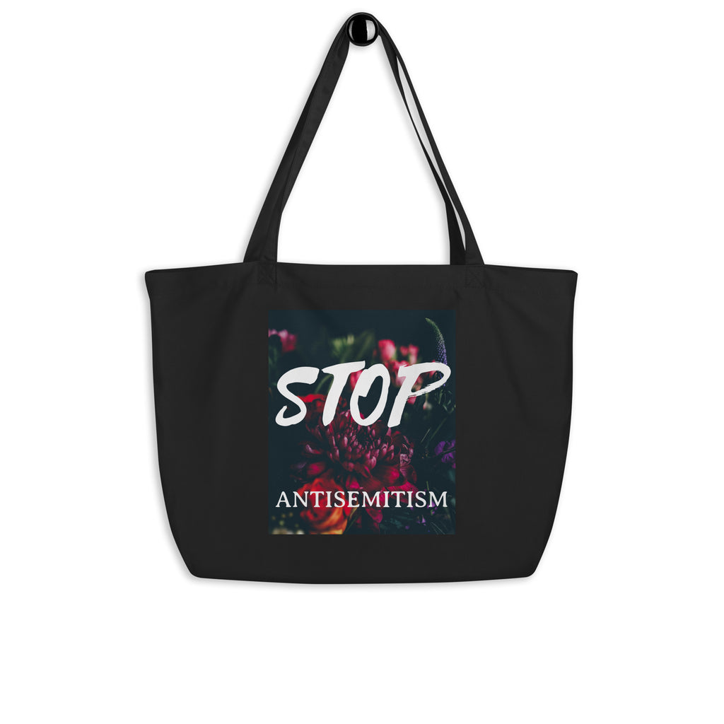 Flower Power | Antisemitism | Large Organic Tote Bag