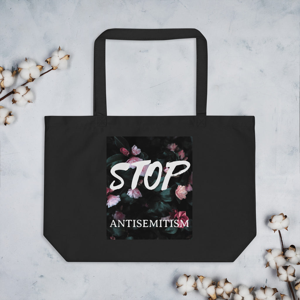 Flower Power | Antisemitism | Large Organic Tote Bag