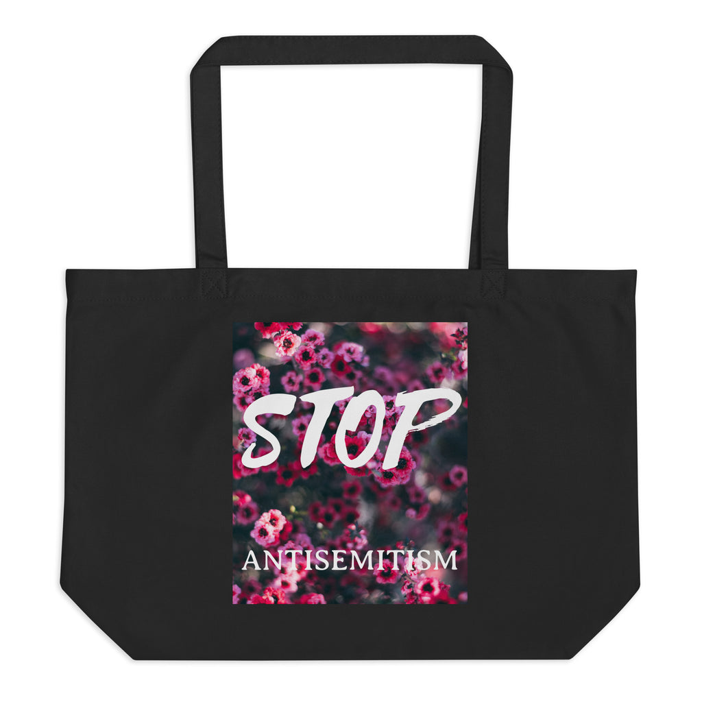 Flower Power | Antisemitism | Large Organic Tote Bag Jouparty