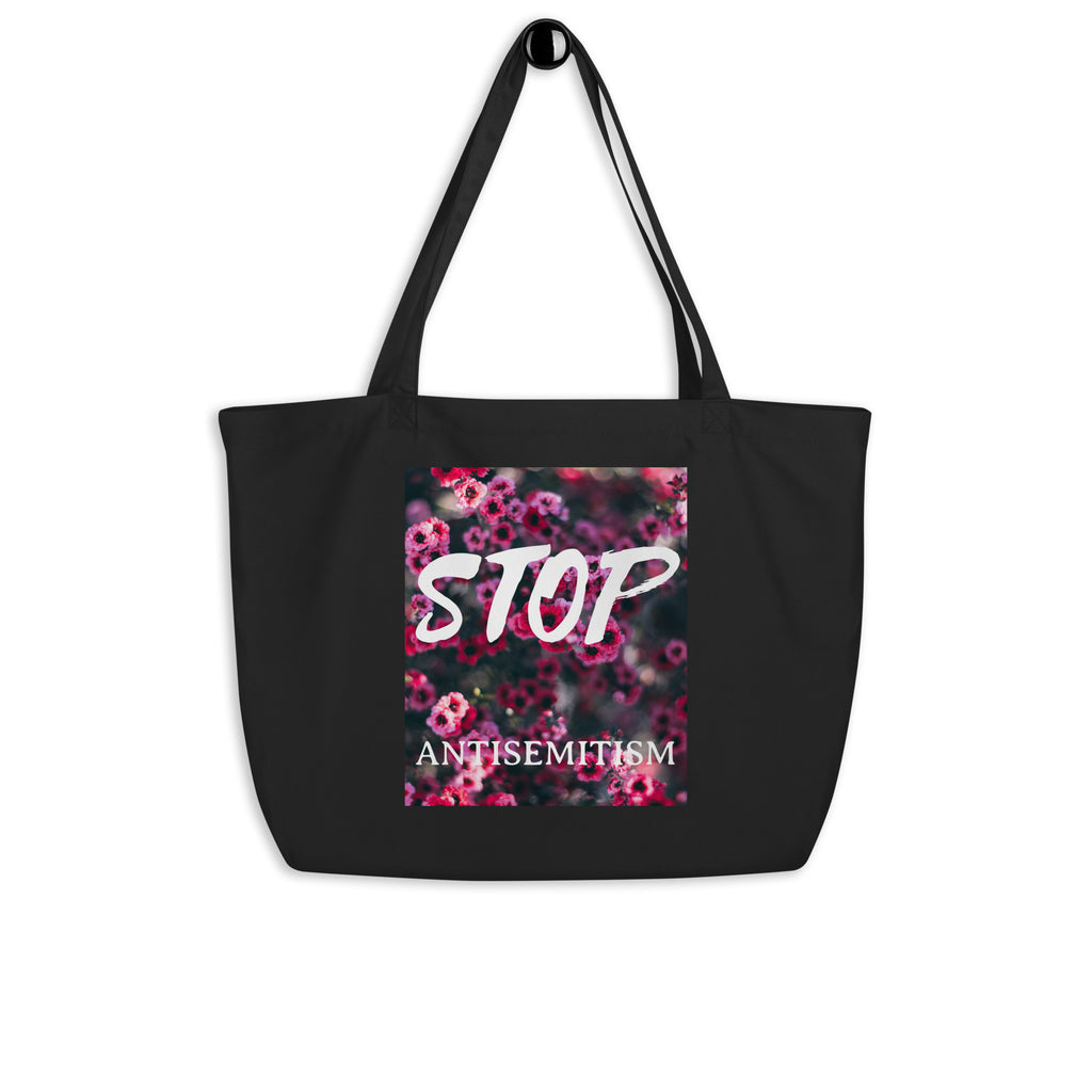 Flower Power | Antisemitism | Large Organic Tote Bag Jouparty