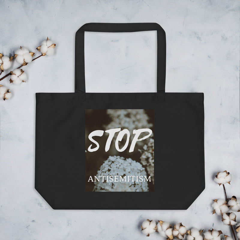Flower Power | Antisemitism | Large Organic Tote Bag