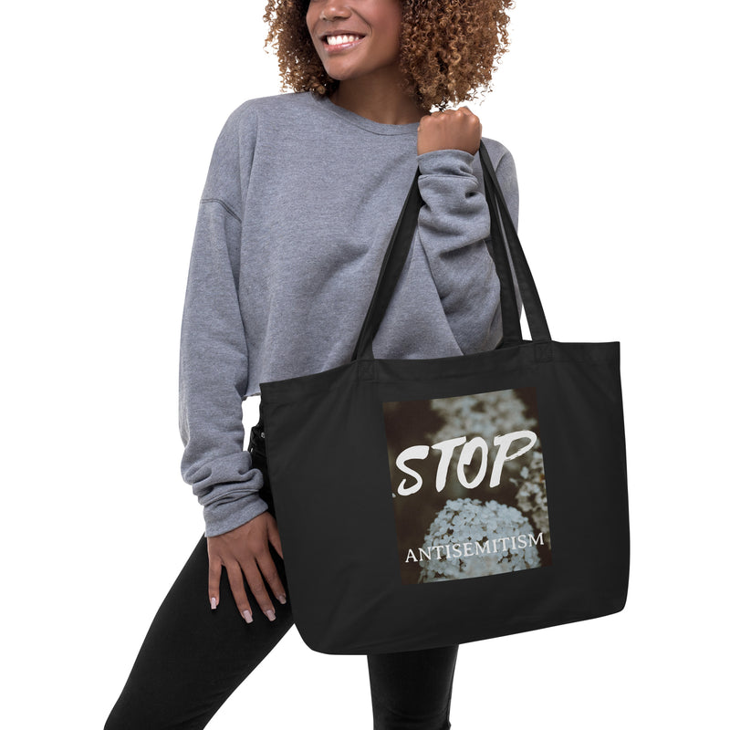 Flower Power | Antisemitism | Large Organic Tote Bag