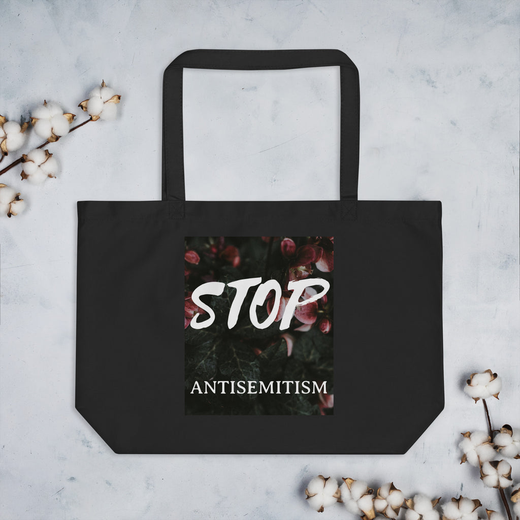 Flower Power | Antisemitism | Large Organic Tote Bag Jouparty