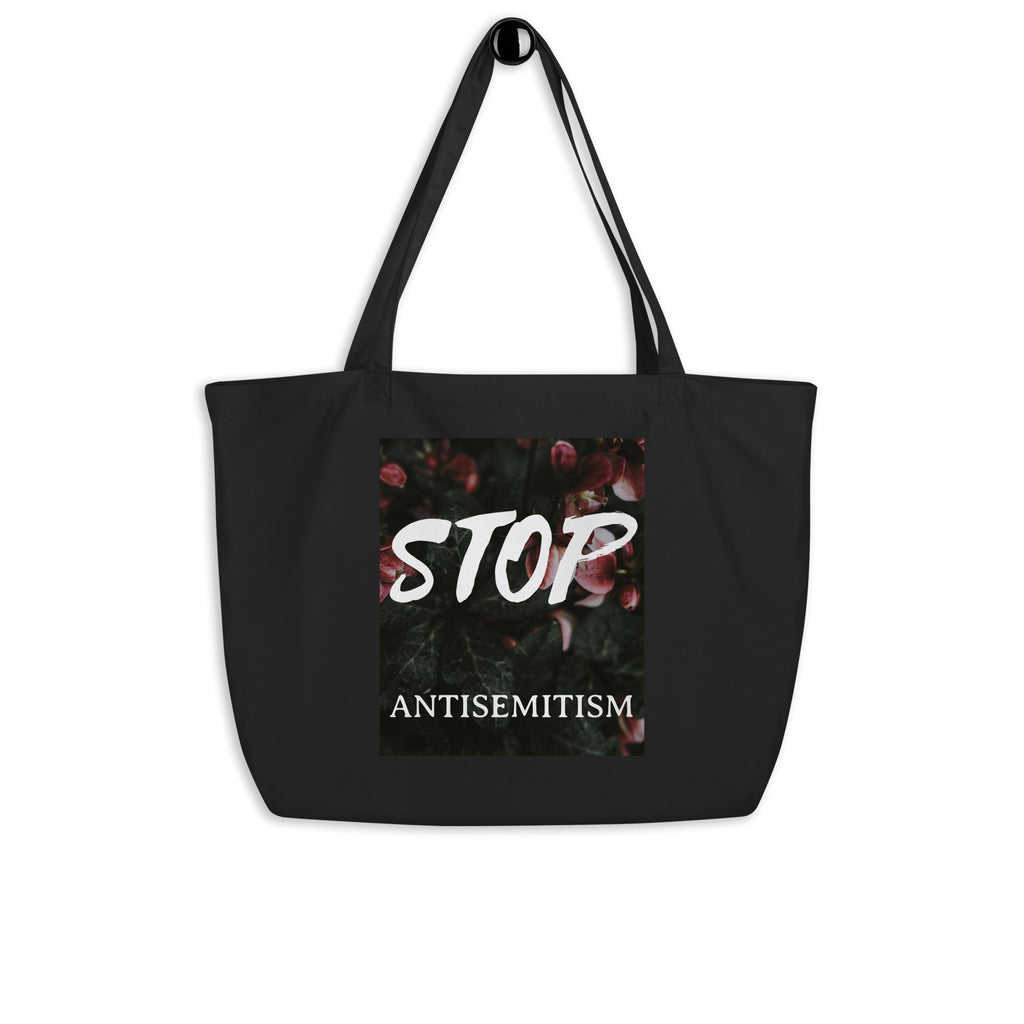 Flower Power | Antisemitism | Large Organic Tote Bag Jouparty