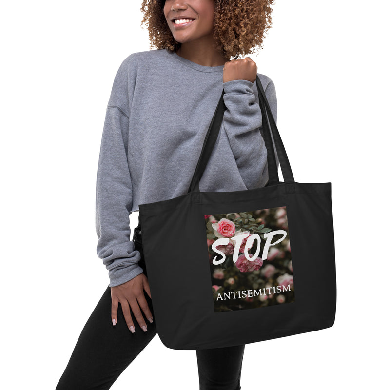 Flower Power | Antisemitism | Large Organic Tote Bag
