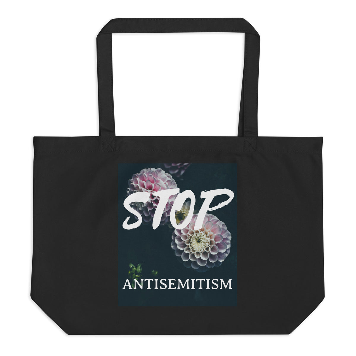 Flower Power | Antisemitism | Large Organic Tote Bag Jouparty