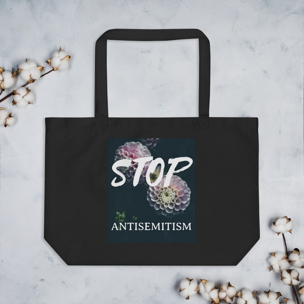 Flower Power | Antisemitism | Large Organic Tote Bag Jouparty
