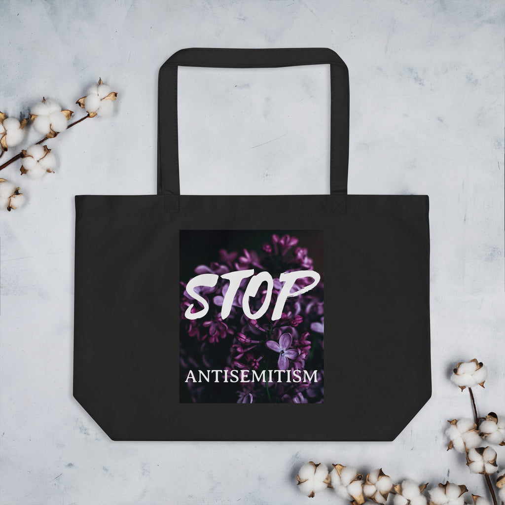 Flower Power | Antisemitism | Large Organic Tote Bag Jouparty