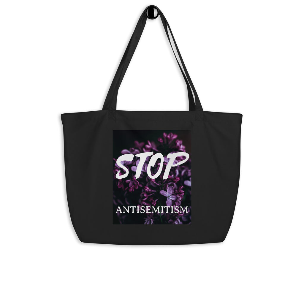 Flower Power | Antisemitism | Large Organic Tote Bag Jouparty