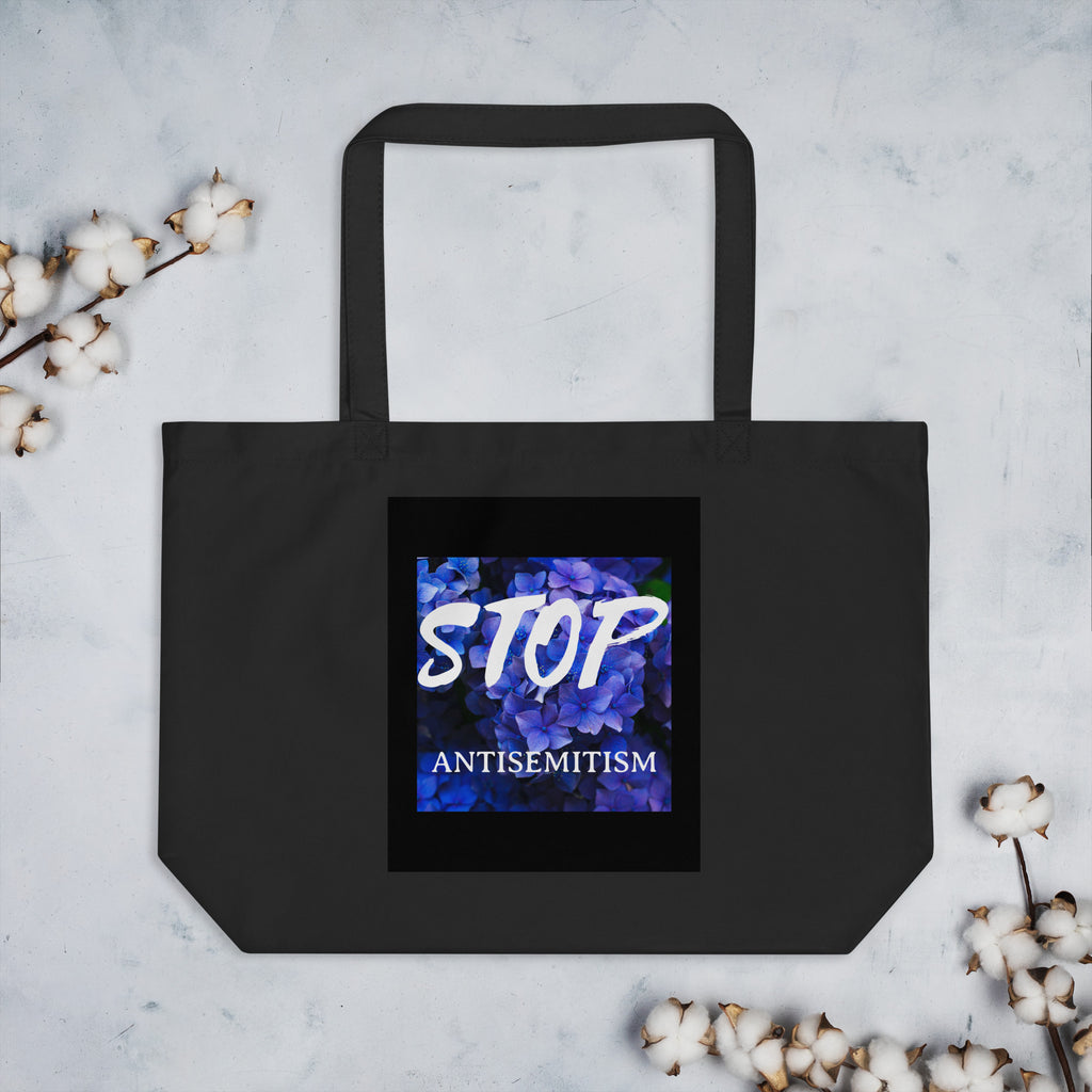 Flower Power | Antisemitism | Large Organic Tote Bag Jouparty