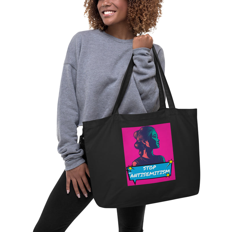 Pop Art Style | Antisemitism | Large Organic Tote Bag