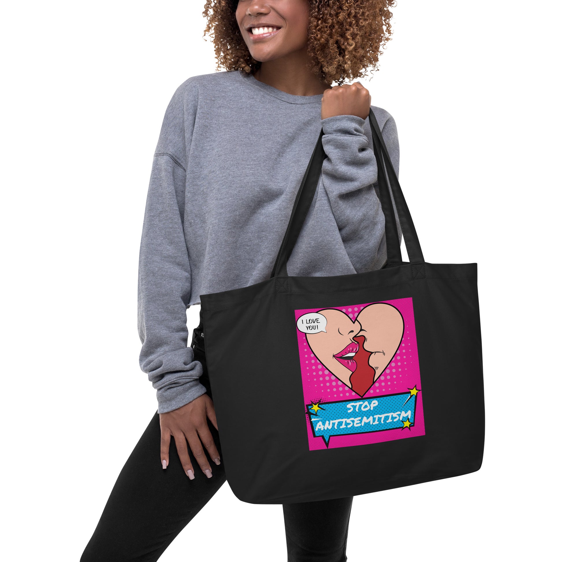 Pop Art Style | Antisemitism | Large Organic Tote Bag