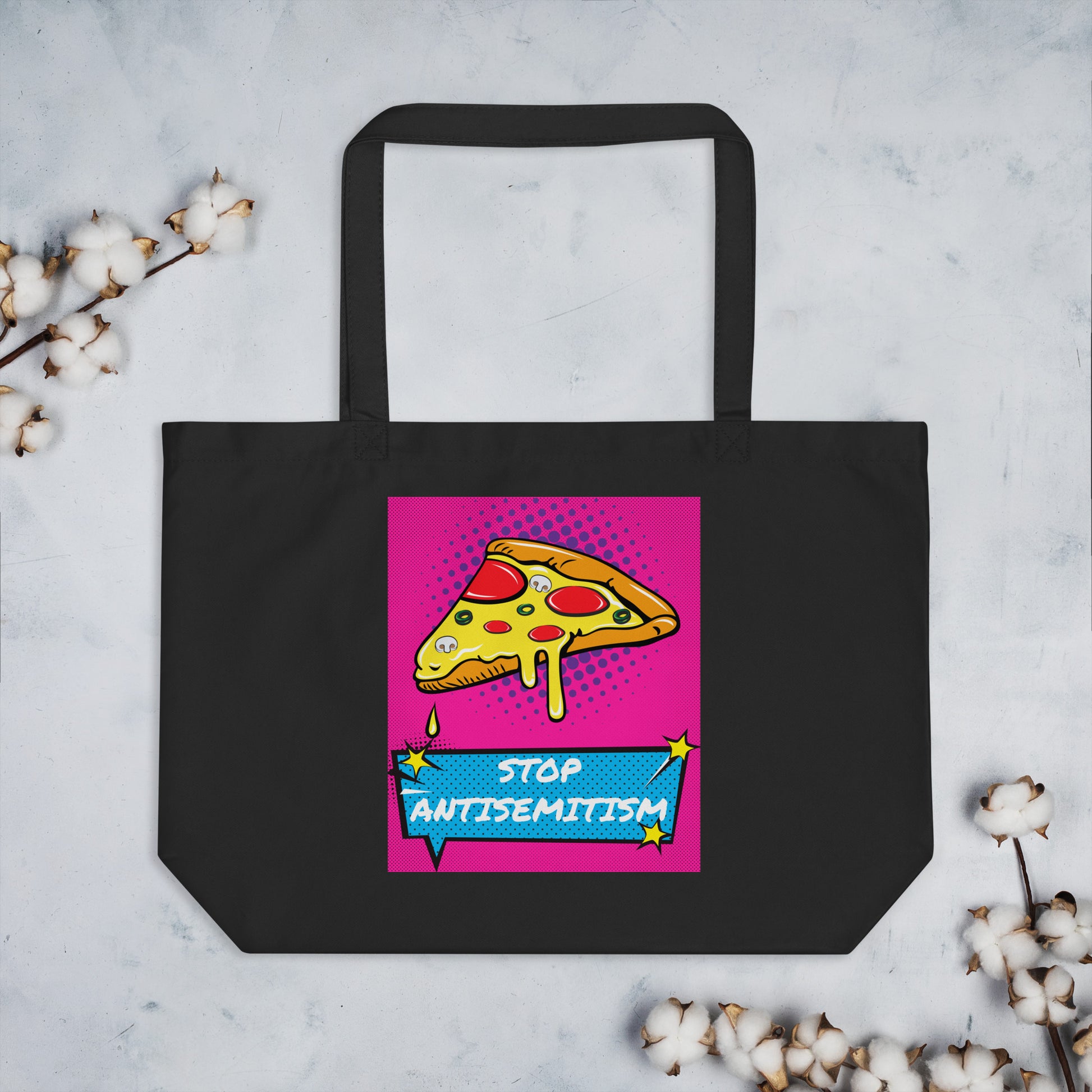 Pop Art Style | Antisemitism | Large Organic Tote Bag Jouparty