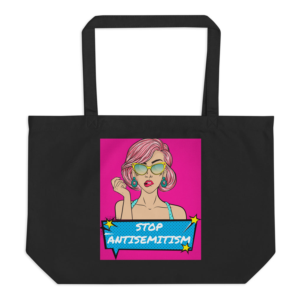 Pop Art Style | Antisemitism | Large Organic Tote Bag Jouparty