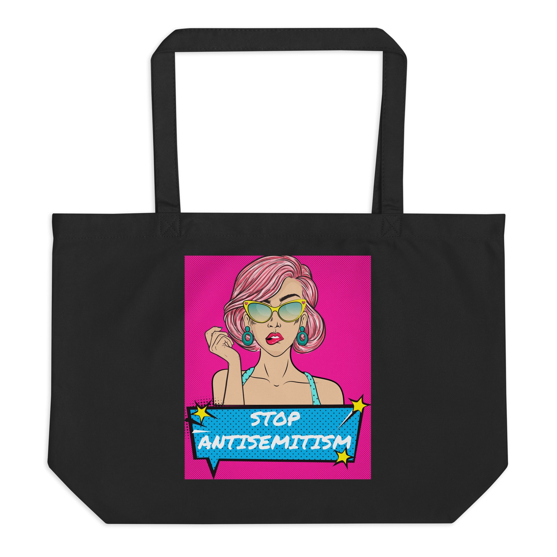 Pop Art Style | Antisemitism | Large Organic Tote Bag Jouparty