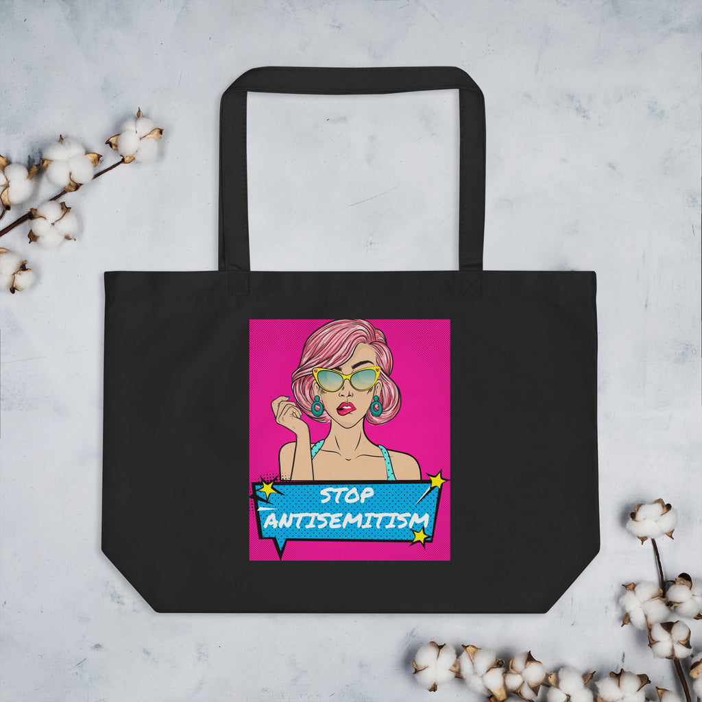 Pop Art Style | Antisemitism | Large Organic Tote Bag Jouparty
