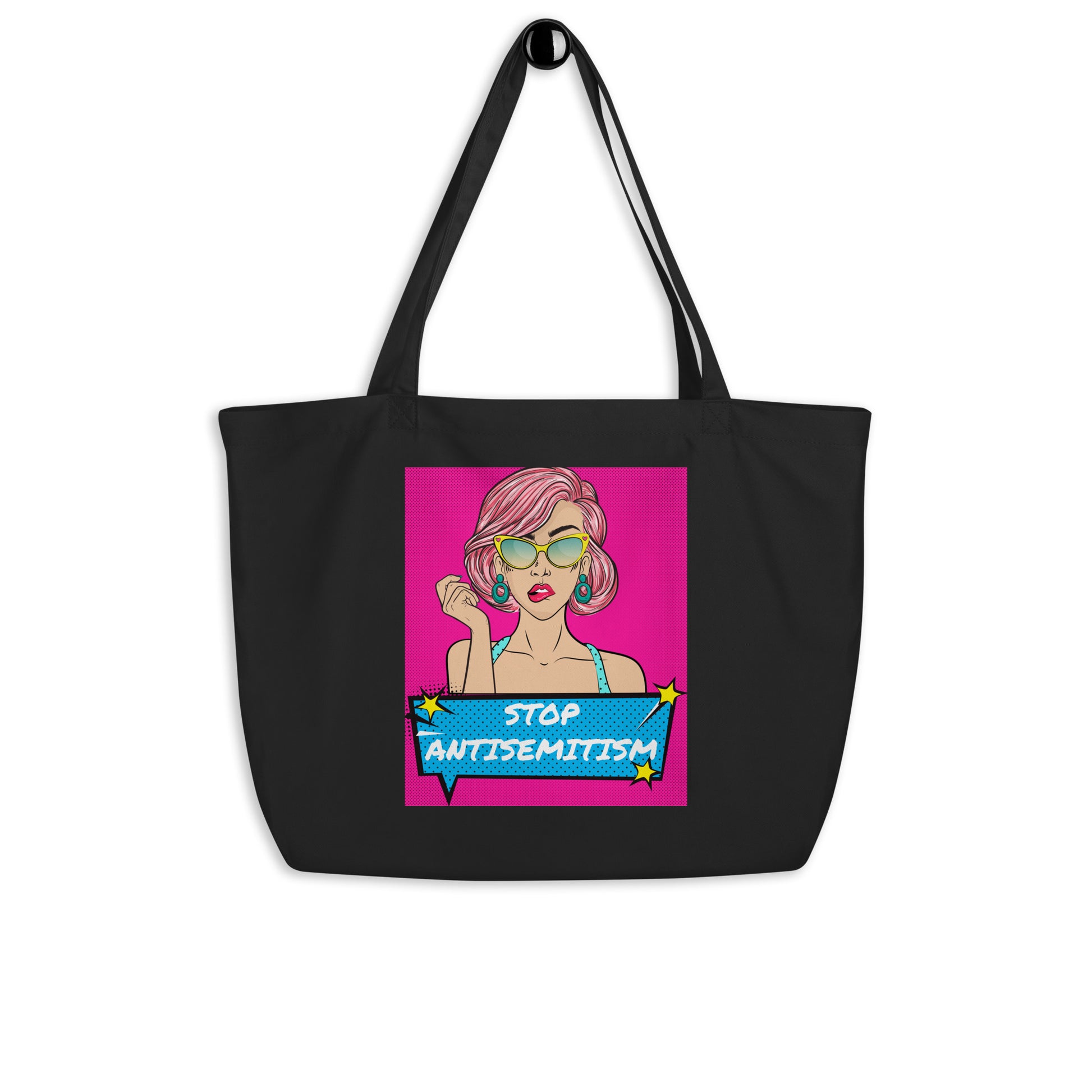 Pop Art Style | Antisemitism | Large Organic Tote Bag Jouparty