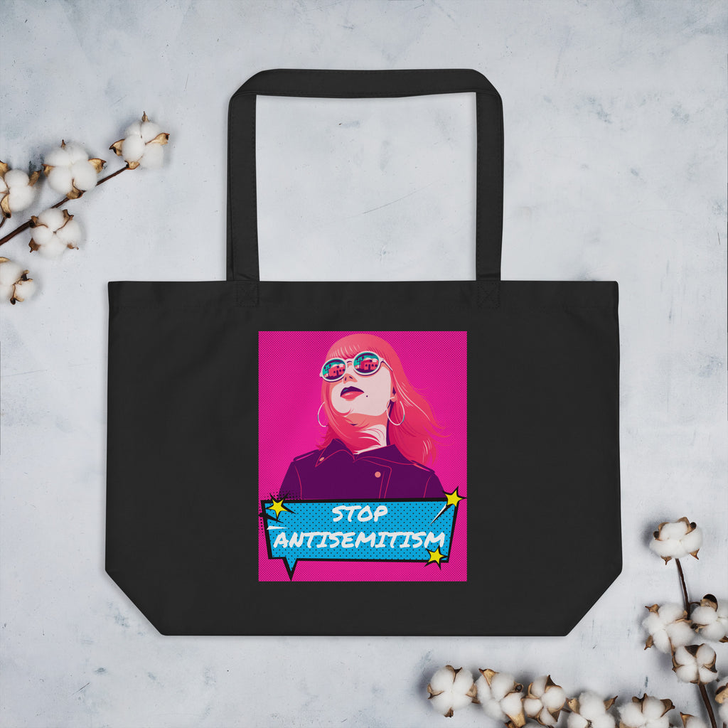 Pop Art Style | Antisemitism | Large Organic Tote Bag Jouparty