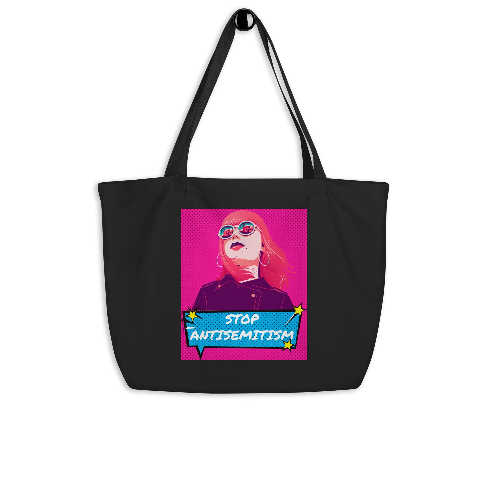 Pop Art Style | Antisemitism | Large Organic Tote Bag Jouparty