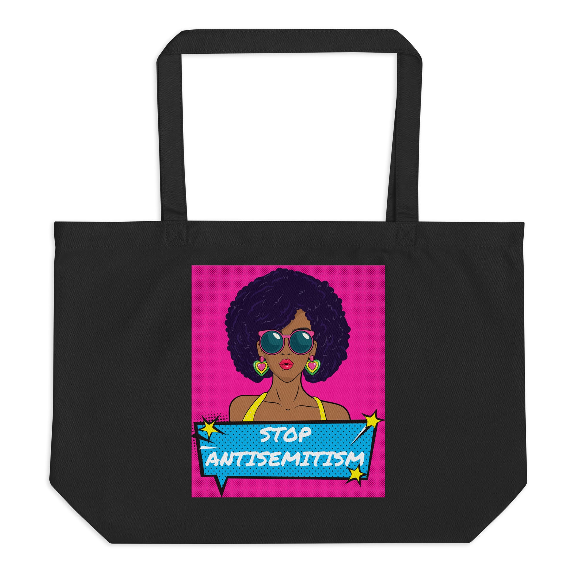 Pop Art Style | Antisemitism | Large Organic Tote Bag Jouparty
