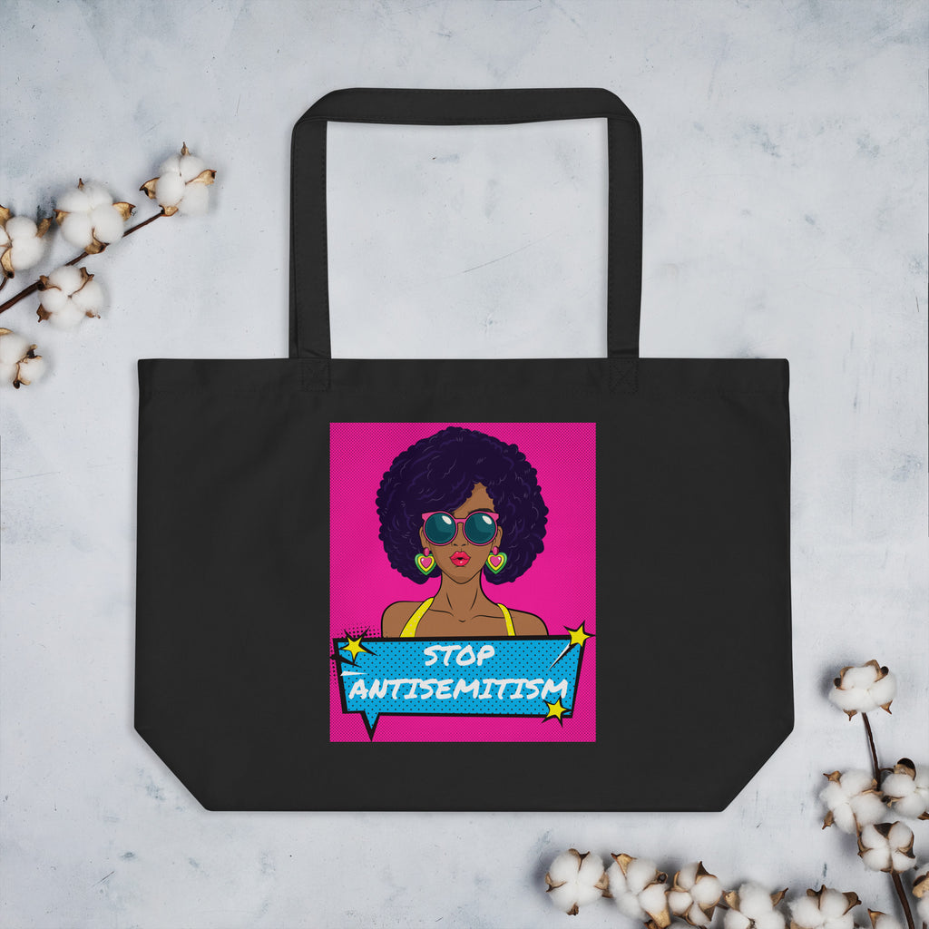 Pop Art Style | Antisemitism | Large Organic Tote Bag Jouparty