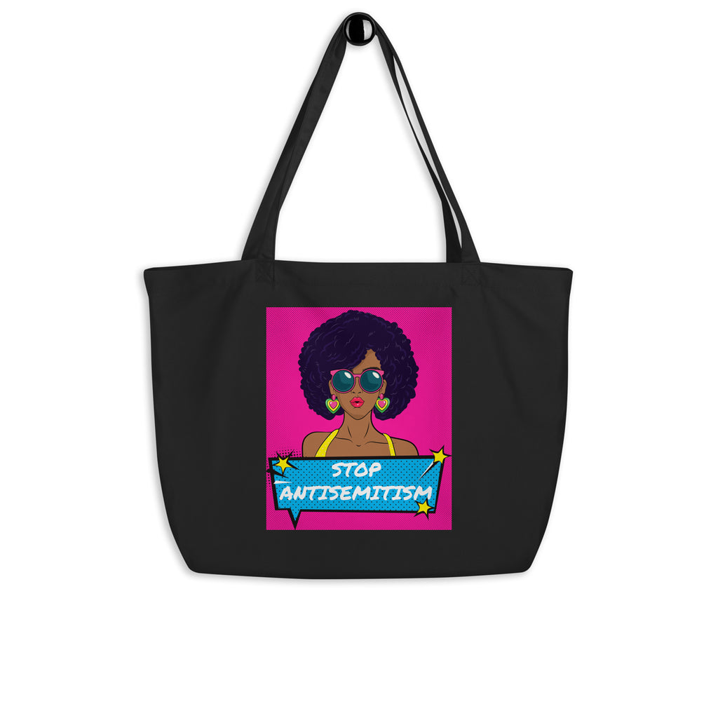 Pop Art Style | Antisemitism | Large Organic Tote Bag Jouparty
