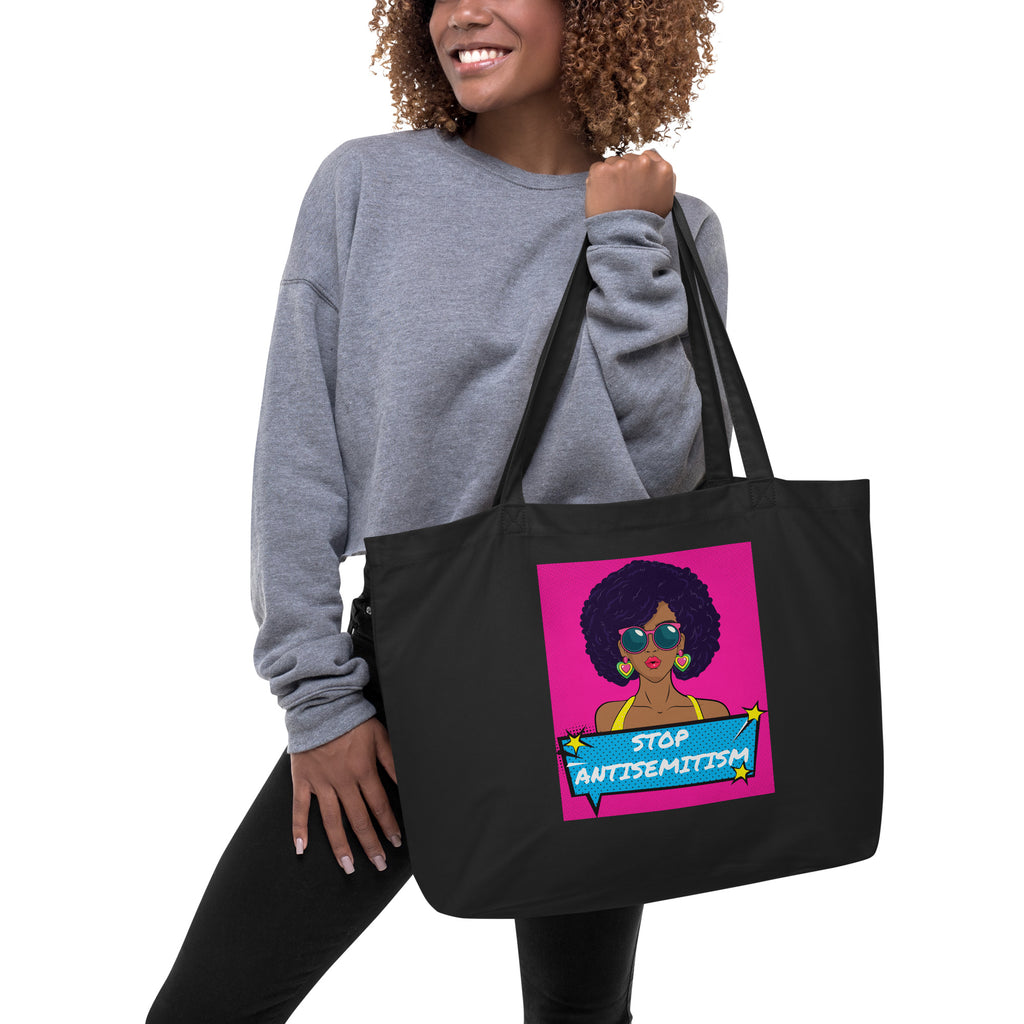 Pop Art Style | Antisemitism | Large Organic Tote Bag Jouparty