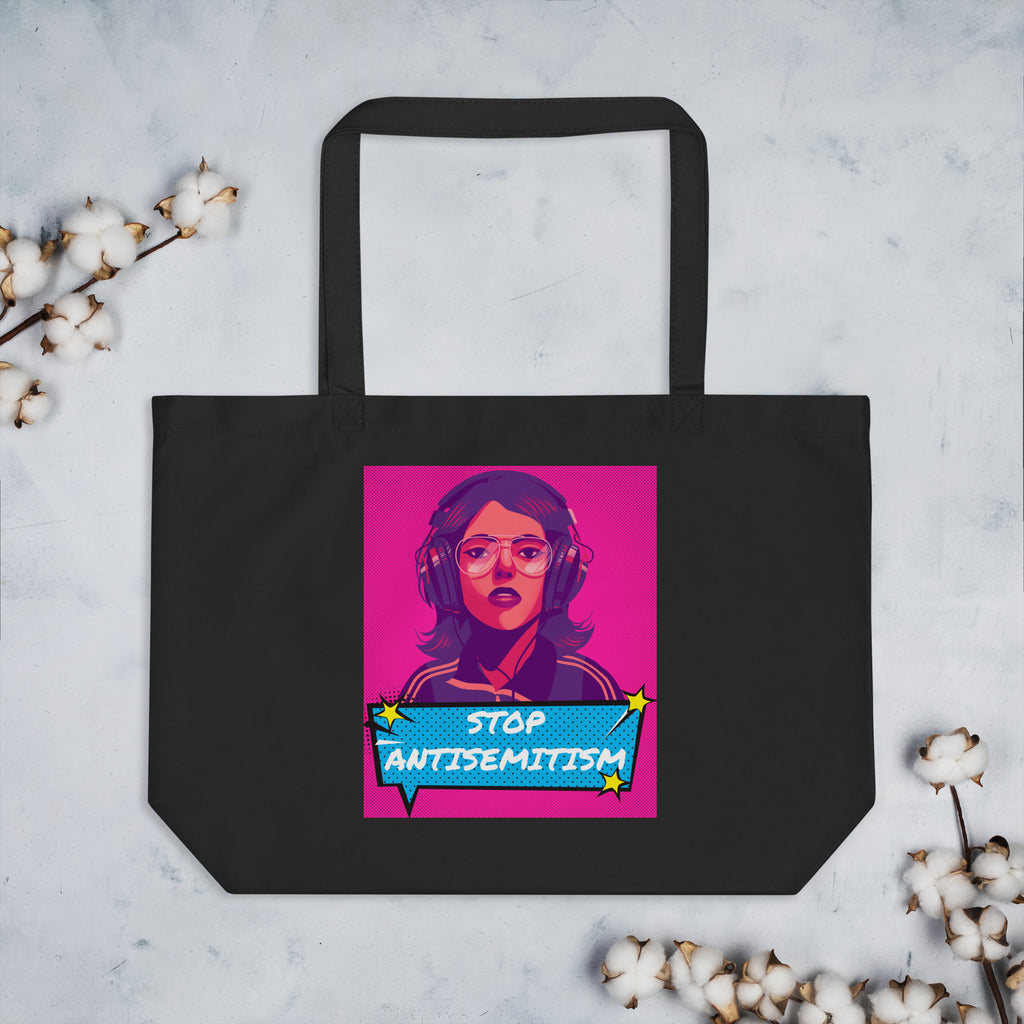Pop Art Style | Antisemitism | Large Organic Tote Bag Jouparty