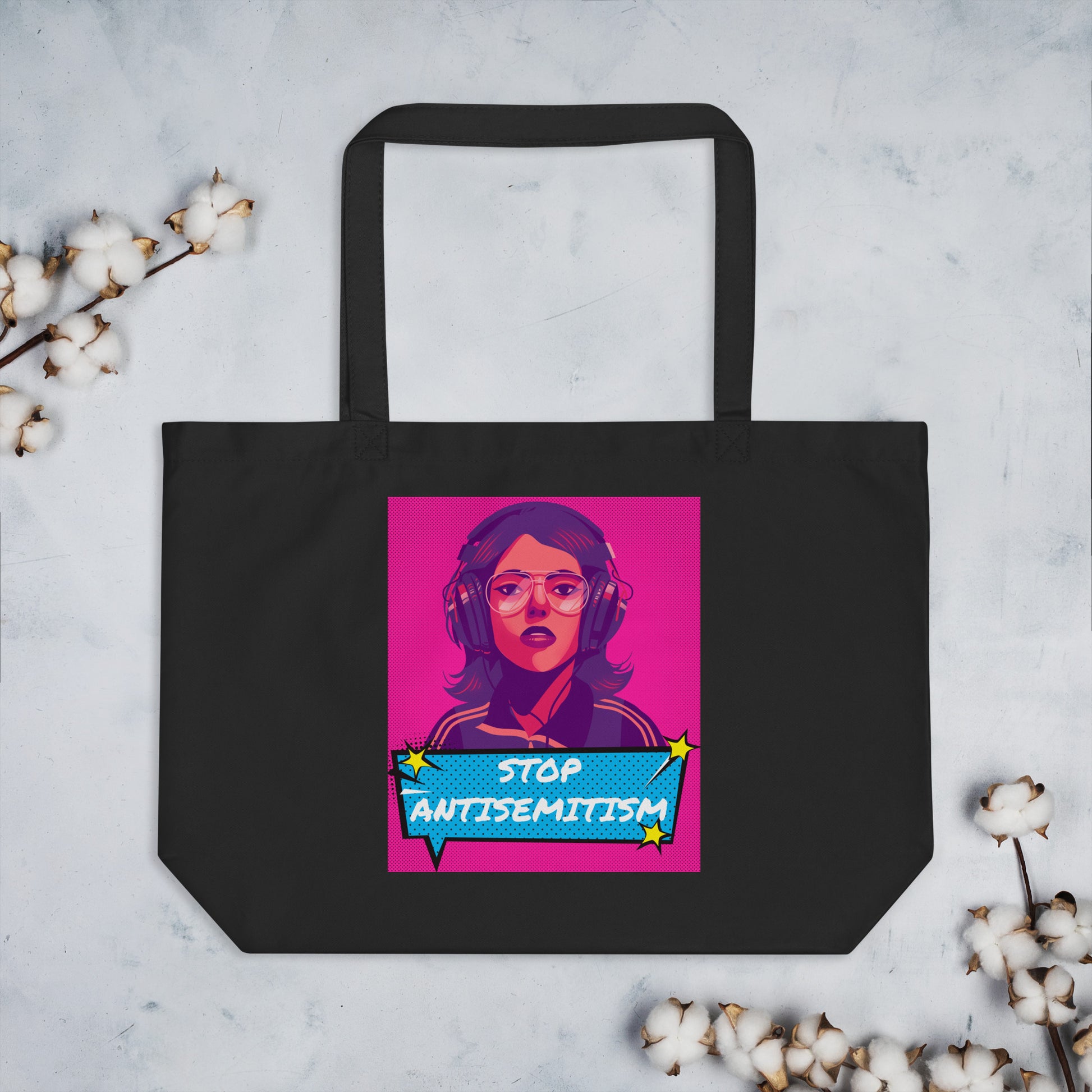 Pop Art Style | Antisemitism | Large Organic Tote Bag Jouparty