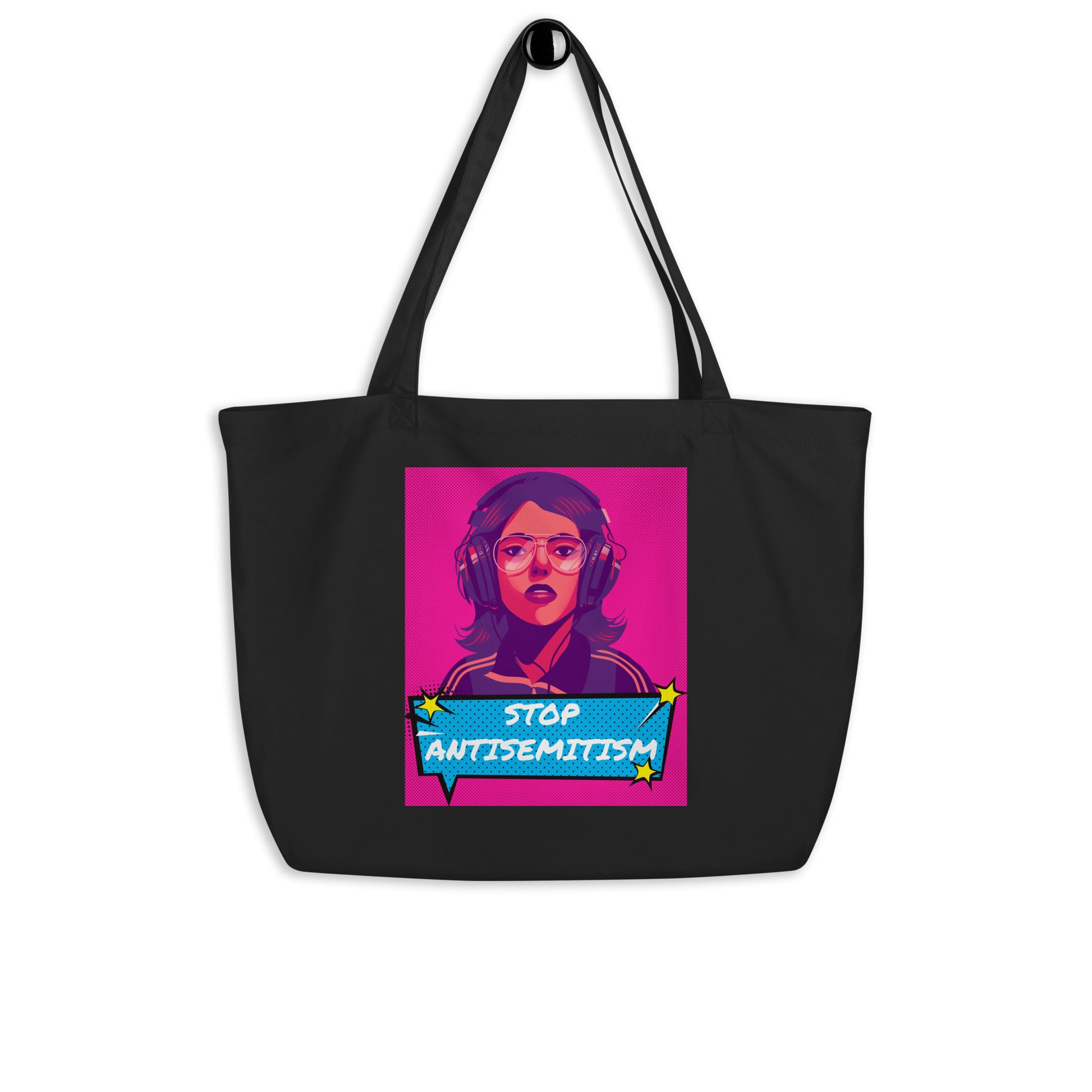 Pop Art Style | Antisemitism | Large Organic Tote Bag Jouparty