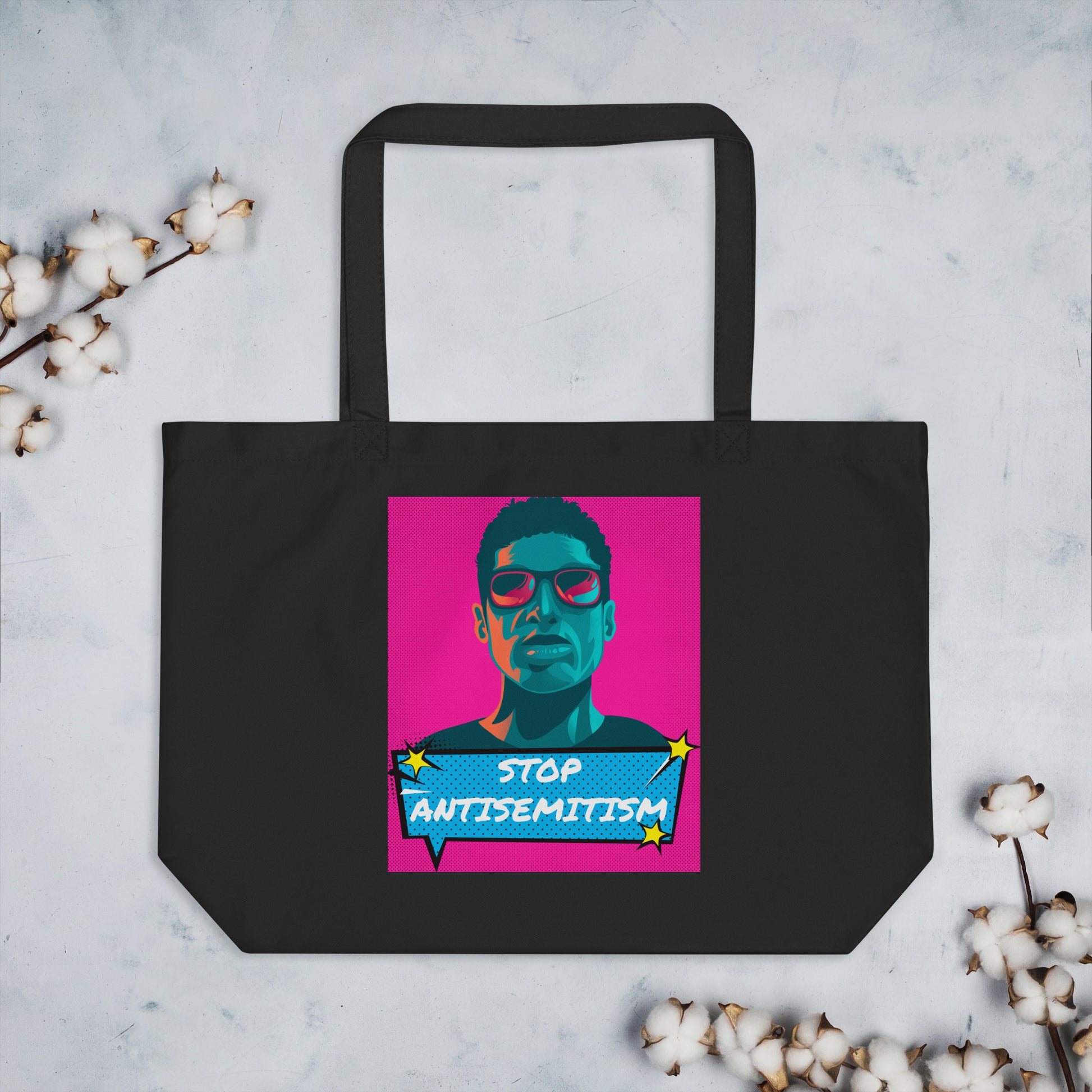 Pop Art Style | Antisemitism | Large Organic Tote Bag Jouparty
