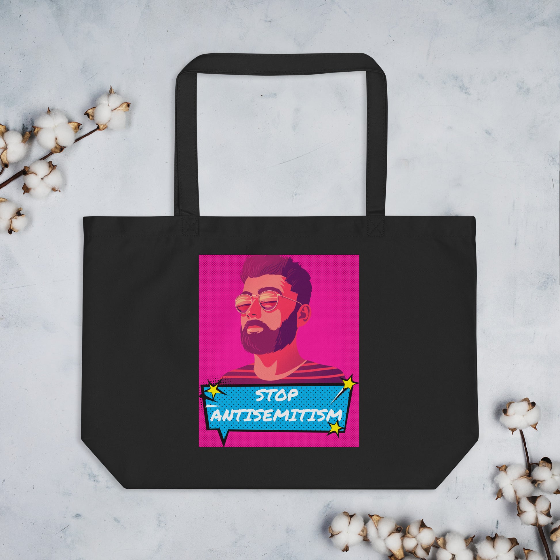 Pop Art Style | Antisemitism | Large Organic Tote Bag