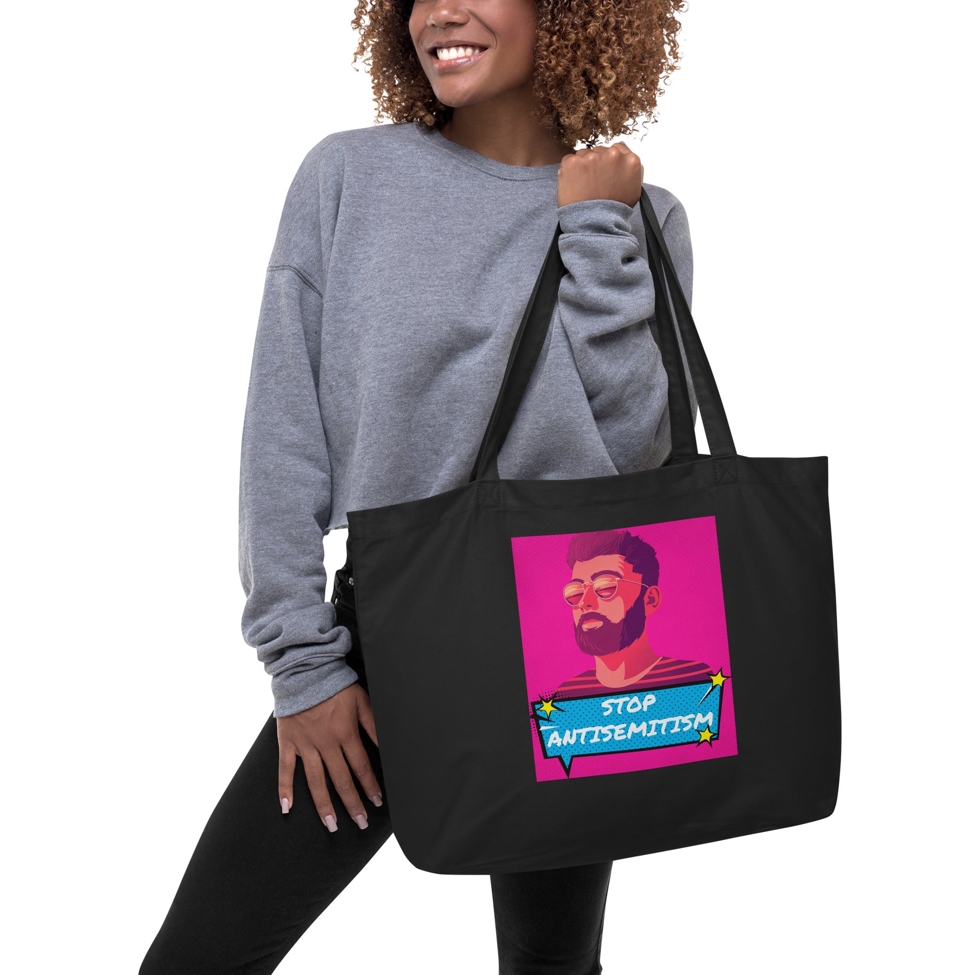 Pop Art Style | Antisemitism | Large Organic Tote Bag