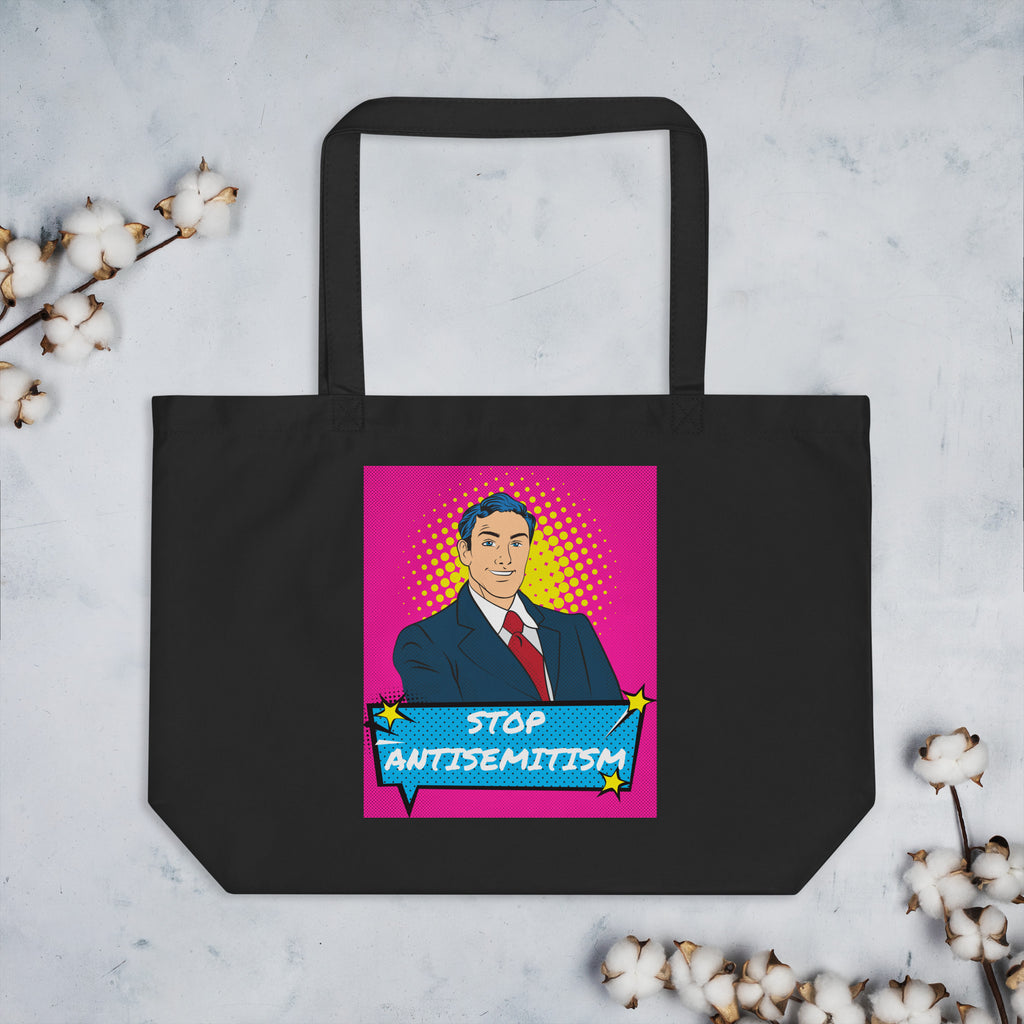 Pop Art Style | Antisemitism | Large Organic Tote Bag Jouparty