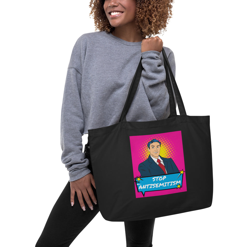 Pop Art Style | Antisemitism | Large Organic Tote Bag Jouparty