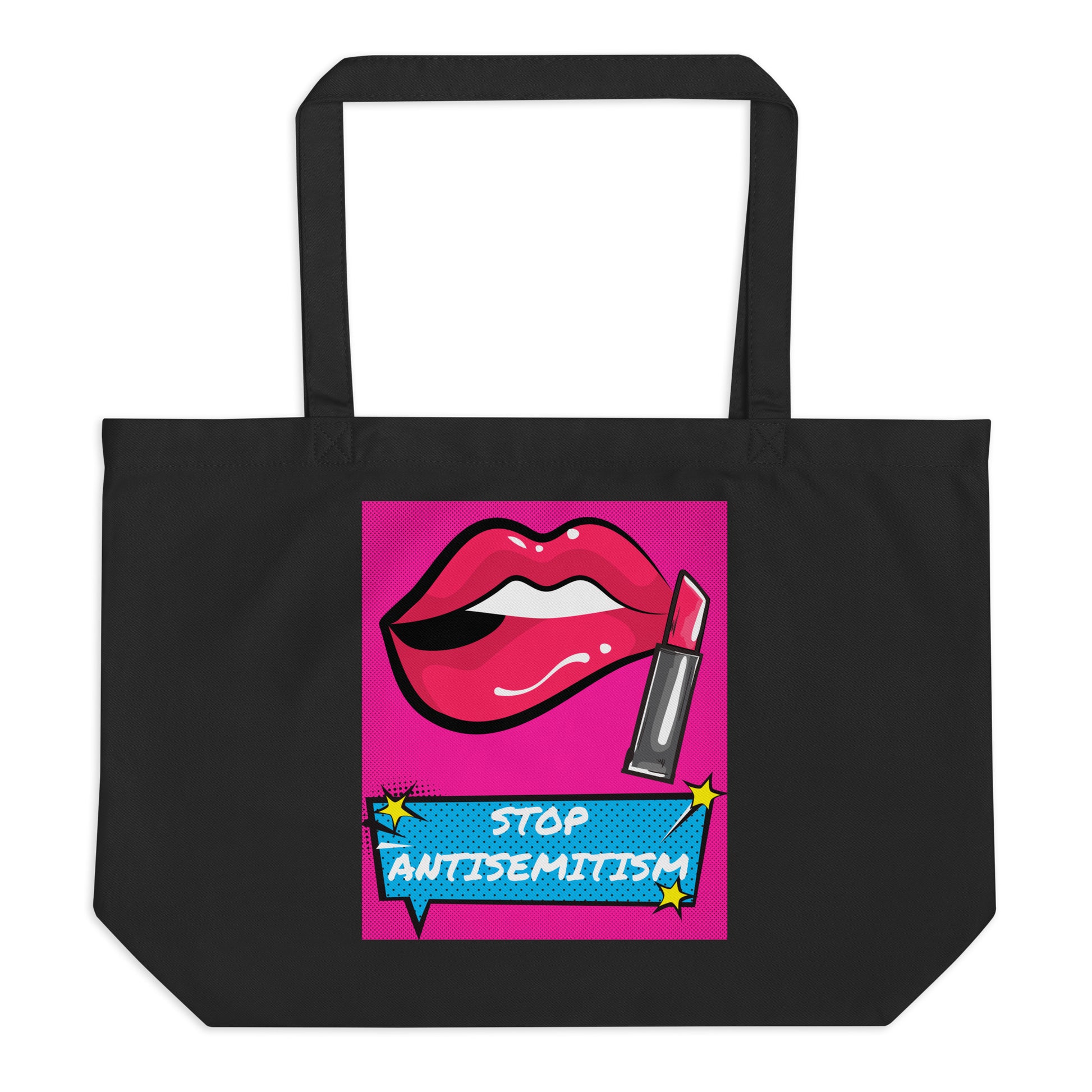 Pop Art Style | Antisemitism | Large Organic Tote Bag Jouparty