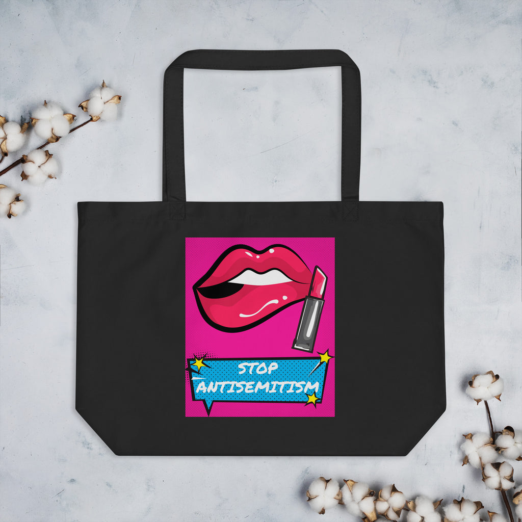 Pop Art Style | Antisemitism | Large Organic Tote Bag Jouparty