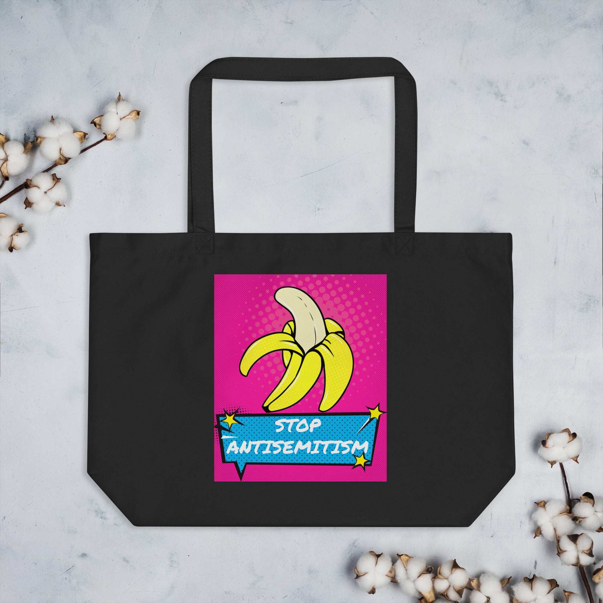 Pop Art Style | Antisemitism | Large Organic Tote Bag Jouparty
